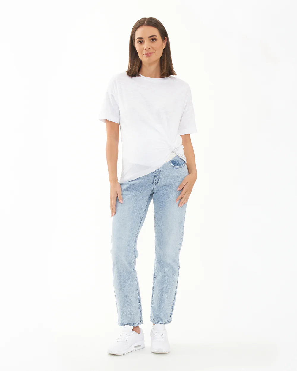 Nova Over Bump Crop Jean - Blue Haze