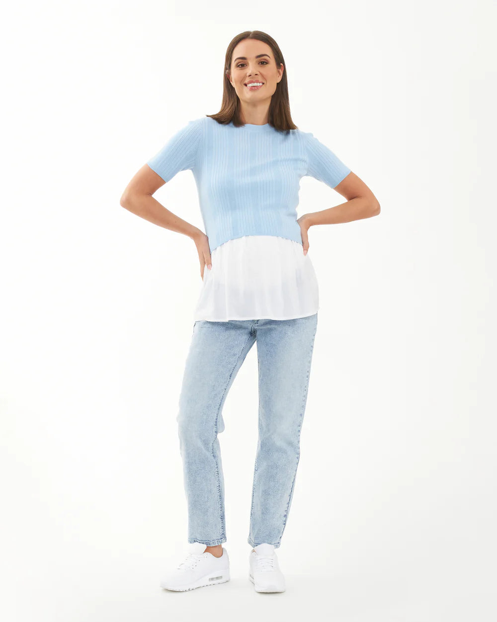 Nova Over Bump Crop Jean - Blue Haze