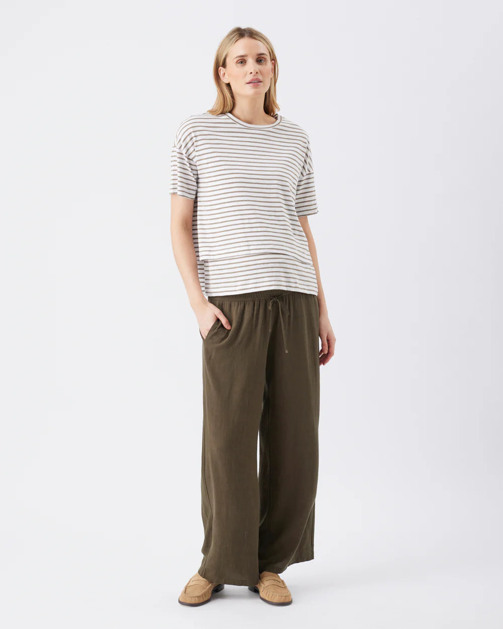 Marlow Shirred Pant Khaki