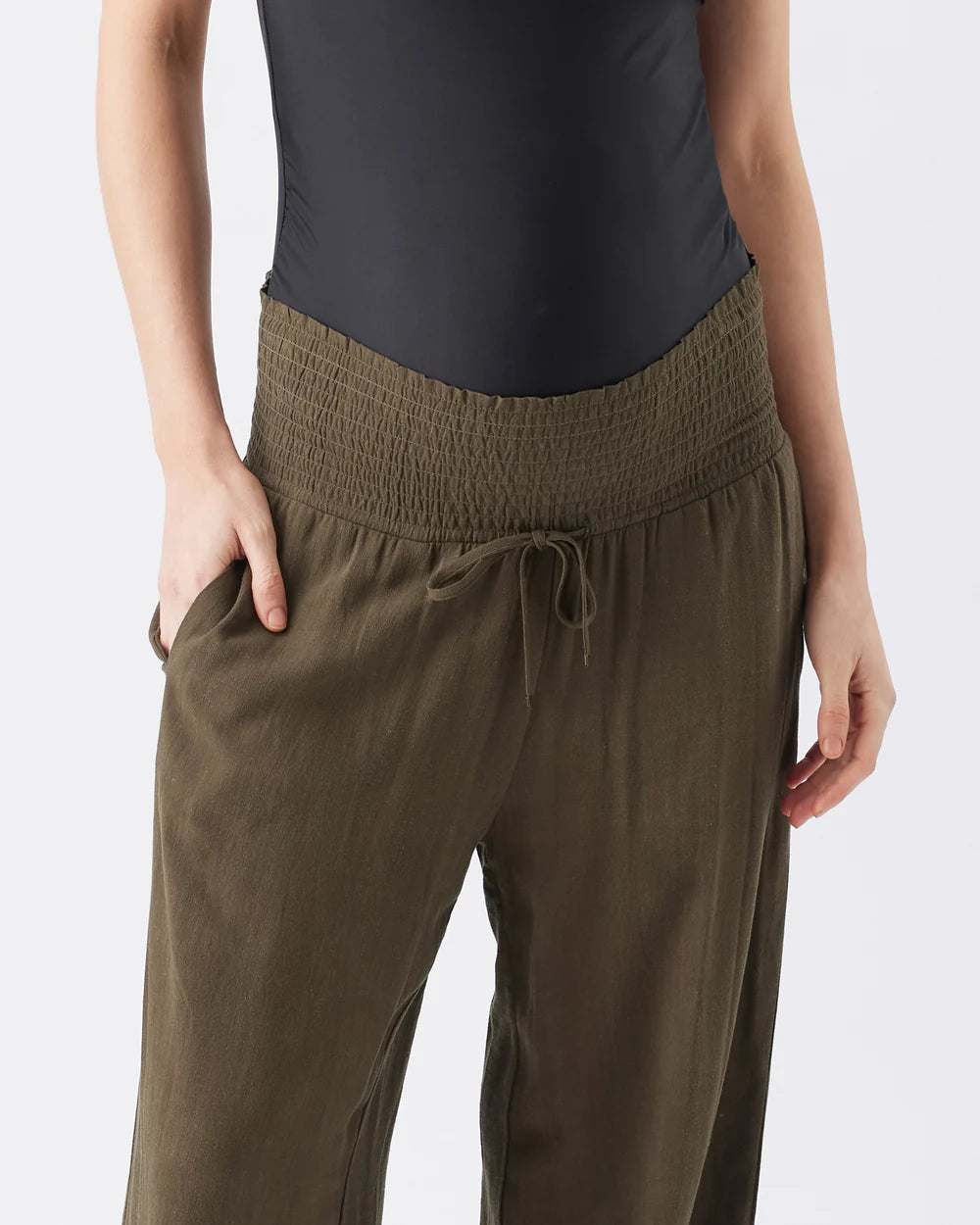 Marlow Shirred Pant Khaki