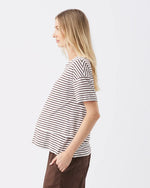 Load image into Gallery viewer, Ripe - Claudette Nursing Tee White / Chocolate

