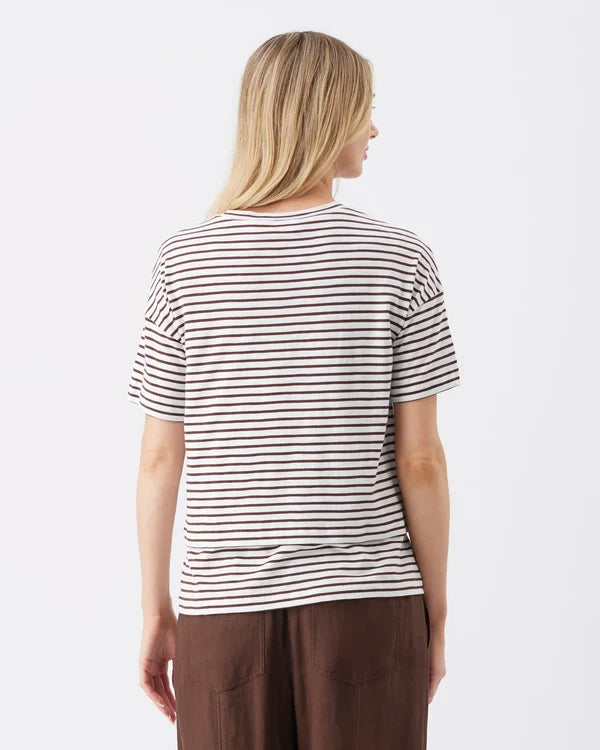 Ripe - Claudette Nursing Tee White / Chocolate