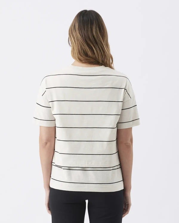 Ripe – Claudette Nursing Tee - Ecru/Black