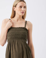 Load image into Gallery viewer, Ella Shirred Tunic Khaki
