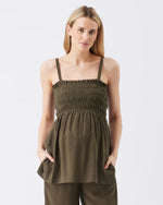 Load image into Gallery viewer, Ella Shirred Tunic Khaki
