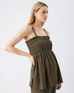 Load image into Gallery viewer, Ella Shirred Tunic Khaki
