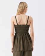 Load image into Gallery viewer, Ella Shirred Tunic Khaki
