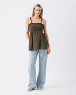 Load image into Gallery viewer, Ella Shirred Tunic Khaki
