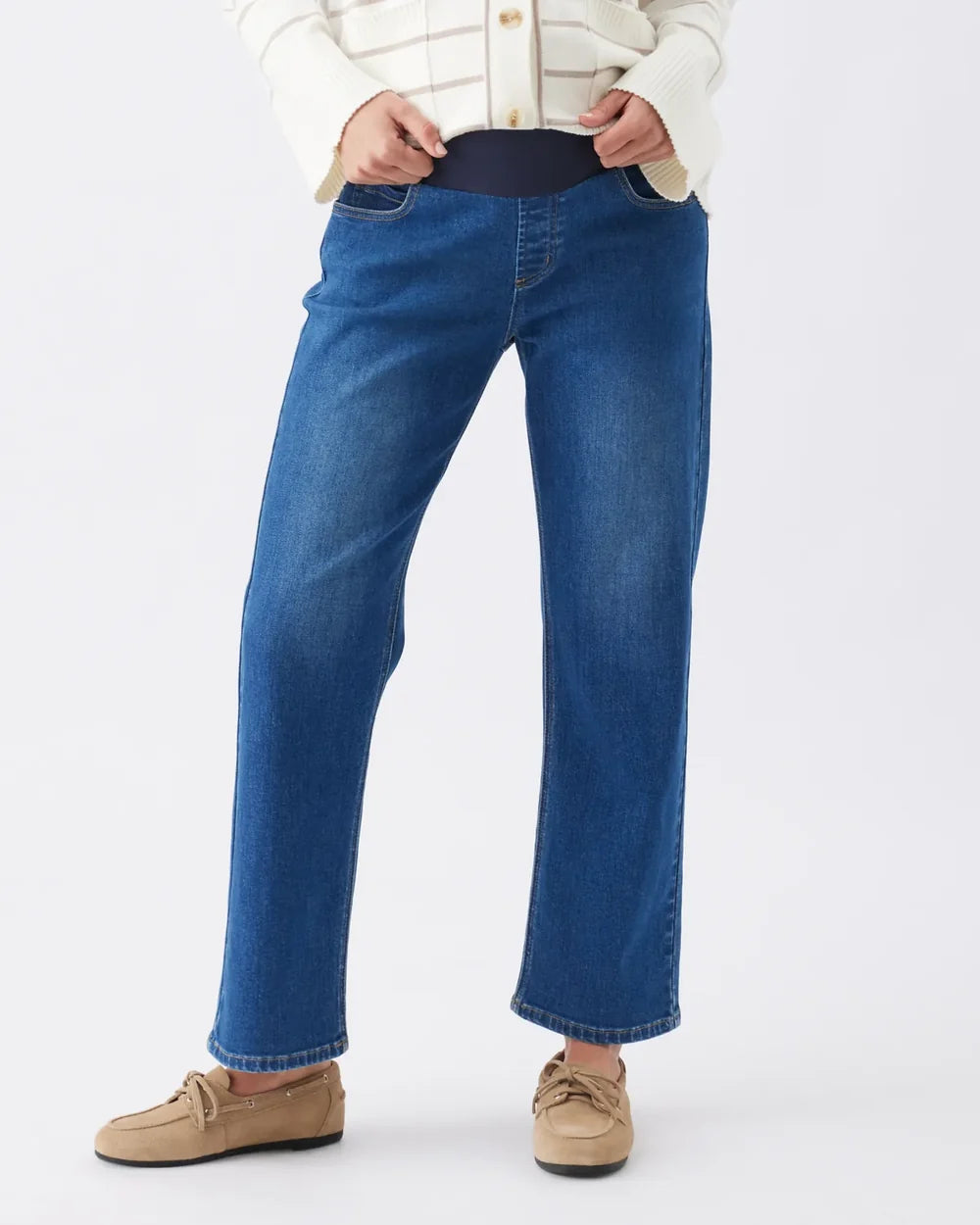 Ripe Maternity Teddy Straight Jean – Indigo Blue