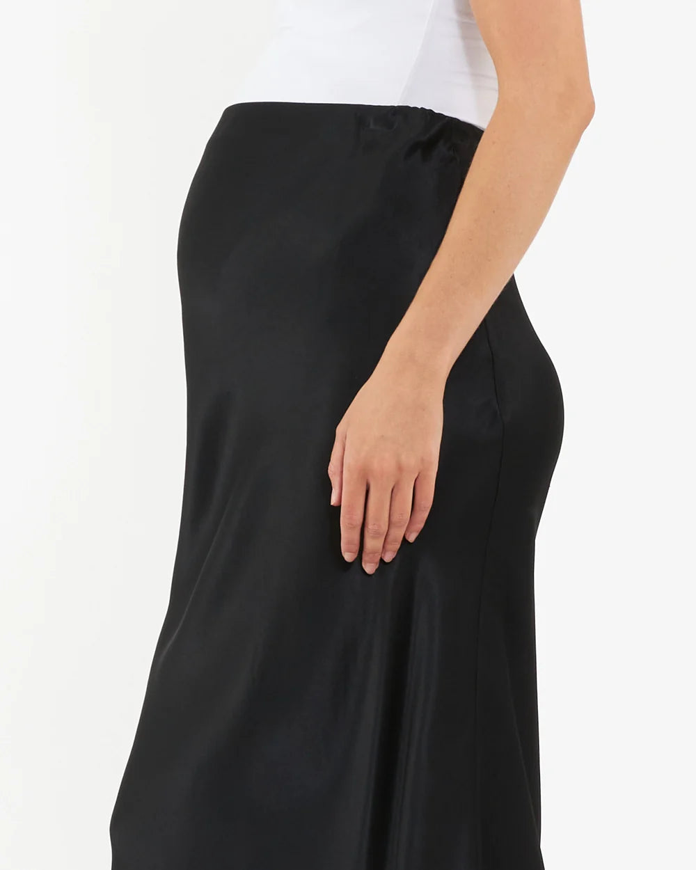Black satin maternity skirt ripe maternity