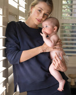 Load image into Gallery viewer, Ripe Maternity Relax Nursing Sweater – Navy
