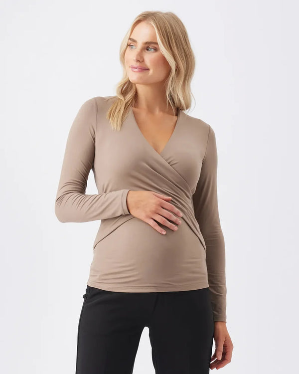 Ripe Maternity Luxe Knit Embrace Nursing Top - Mocha