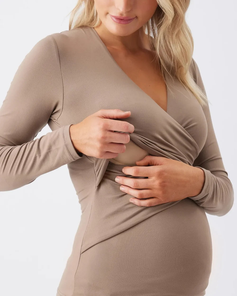 Ripe Maternity Luxe Knit Embrace Nursing Top - Mocha