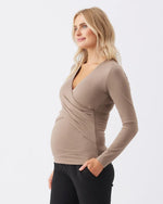 Load image into Gallery viewer, Ripe Maternity Luxe Knit Embrace Nursing Top - Mocha
