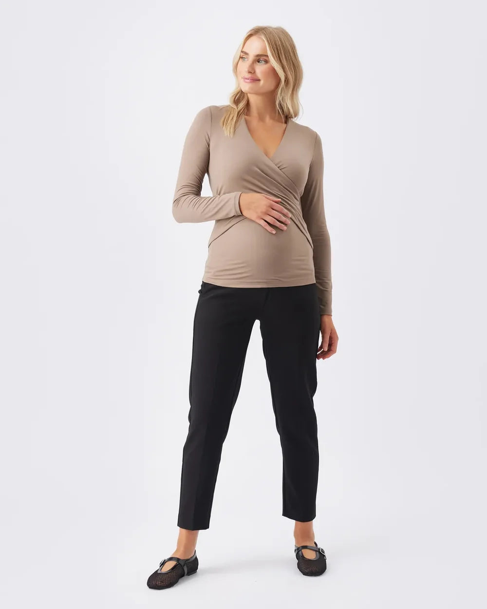 Ripe Maternity Luxe Knit Embrace Nursing Top - Mocha