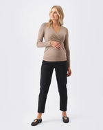Load image into Gallery viewer, Ripe Maternity Luxe Knit Embrace Nursing Top - Mocha
