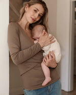Load image into Gallery viewer, Ripe Maternity Luxe Knit Embrace Nursing Top - Mocha
