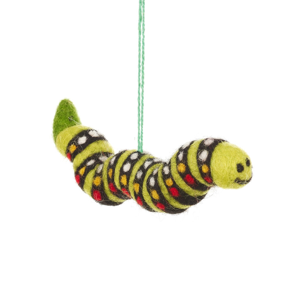Felt Carl the Caterpillar Ornament