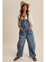 Load image into Gallery viewer, Western Wide-Leg Denim Overalls
