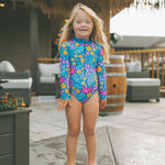 Load image into Gallery viewer, Long Sleeve Bodysuit-Bloom Lagoon
