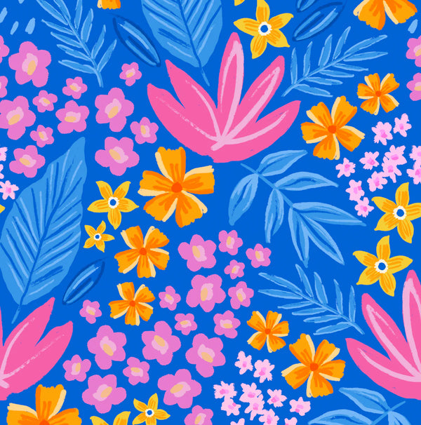 Long Sleeve Bodysuit-Bloom Lagoon