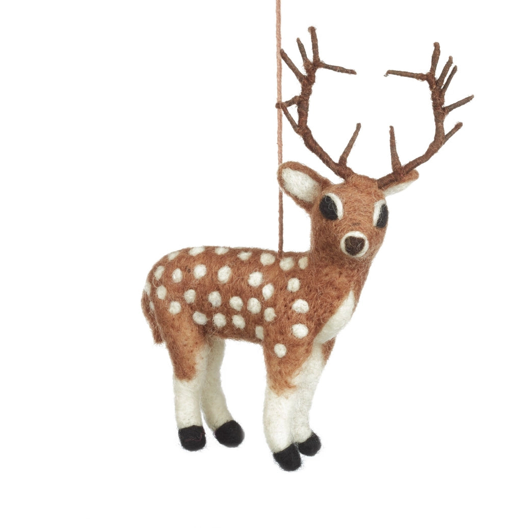 Felt Stag Hanging Ornament