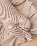 Load image into Gallery viewer, Quincy Mae - Baby Footie  – Cocoa Stripe
