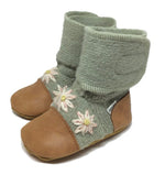 Load image into Gallery viewer, Nooks - Sage Embroidered Felted Wool Booties
