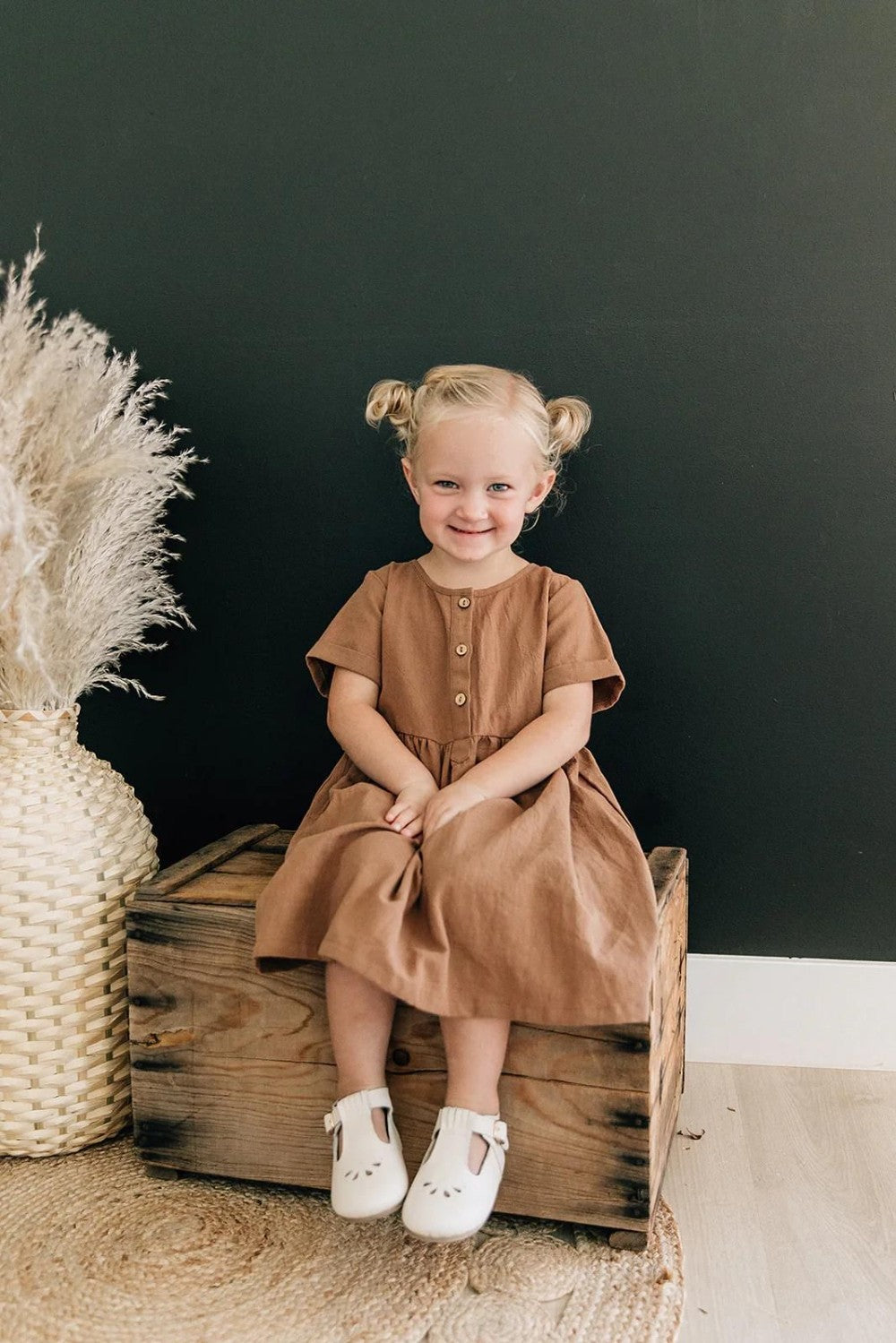 Mebie Baby - Camel Linen Cotton Dress