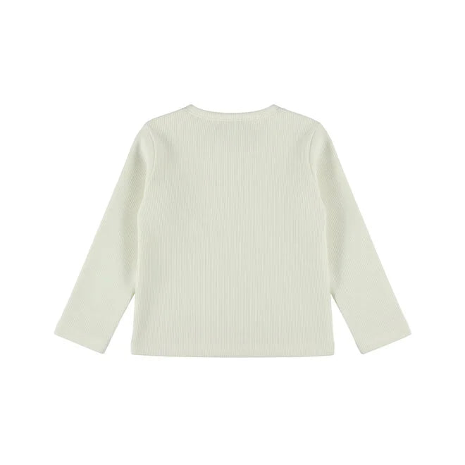 Dirkje Bow Ribbed Long Sleeve Top – Antique White