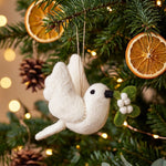 Load image into Gallery viewer, Felt Mistletoe Dove Ornament
