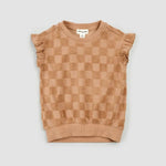 Load image into Gallery viewer, Miles the Label - Embossed Checker Girl's Terry Top

