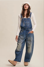 Load image into Gallery viewer, Barrel Jean Denim Overall

