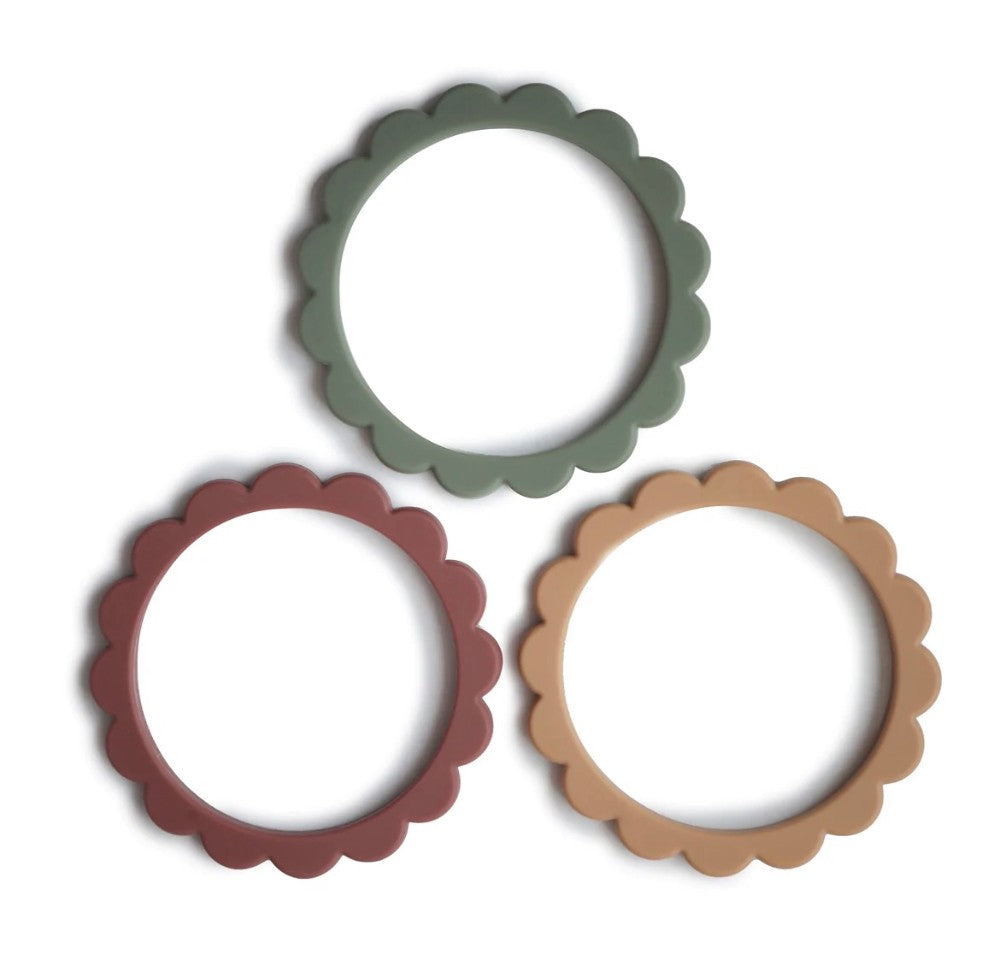 Mushie - Flower Teething Bracelet 3 Pack