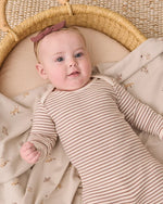 Load image into Gallery viewer, Quincy Mae - Baby Footie  – Cocoa Stripe
