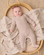 Load image into Gallery viewer, Quincy Mae - Baby Footie  – Cocoa Stripe
