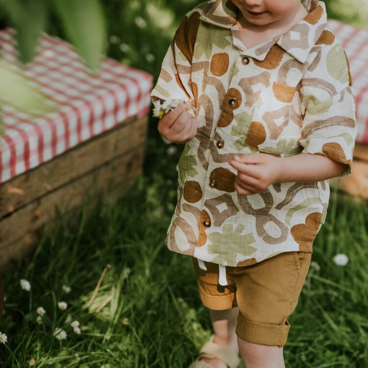 Caramel Brown Cotton Shorts