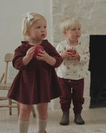 Load and play video in Gallery viewer, Quincy Mae - Simone Dress – Black Cherry Corduroy

