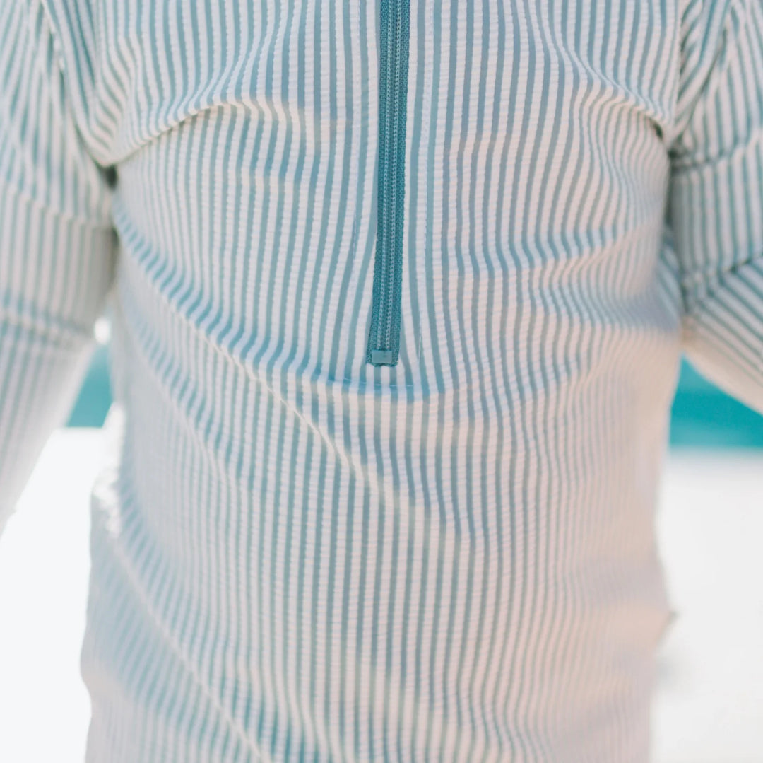 Full Zipper Sunsuit- Sucker for Stripes