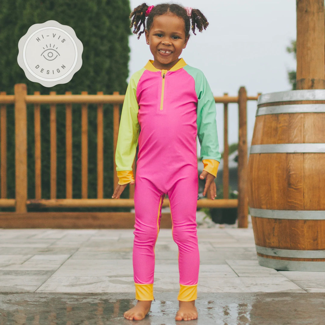 Full Zipper Sunsuit-New Kids On The Colorblock